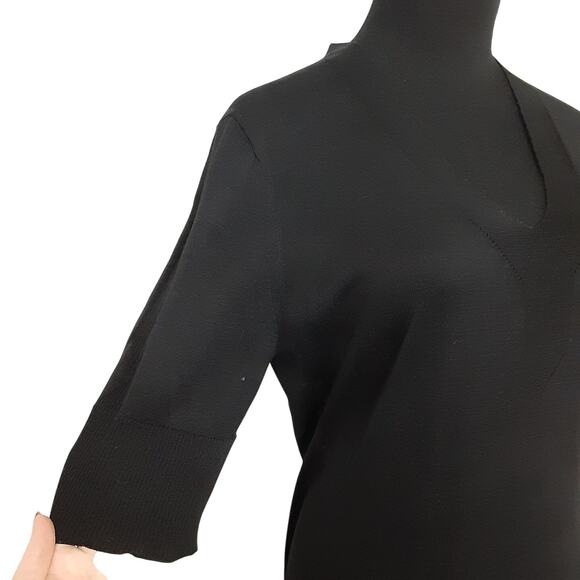 Peruvian Connection Pima Cotton Black Stretch Knit Sweater Midi Dress Womens M - Picture 3 of 14